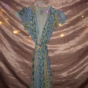 Vintage Blue Floral Maxidress
